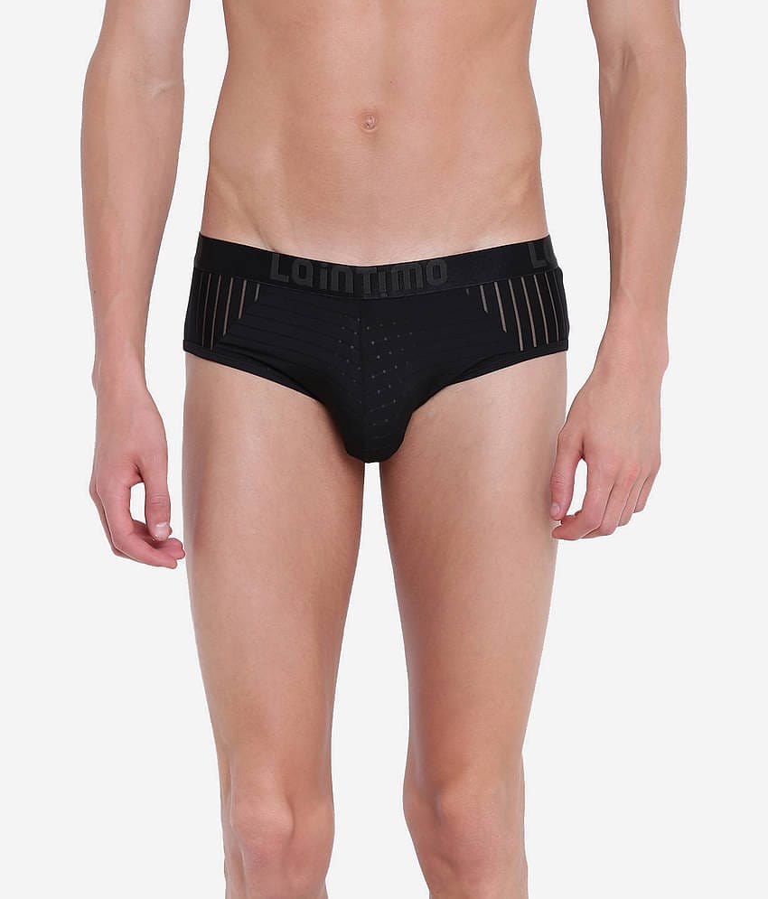 La Intimo Pack of 1 Polyester Briefs For Men's ( Black )