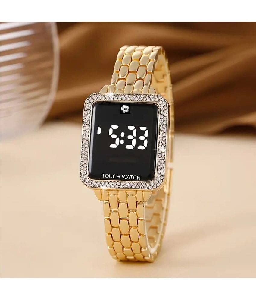 Renaissance Traders Gold Metal Digital Womens Watch