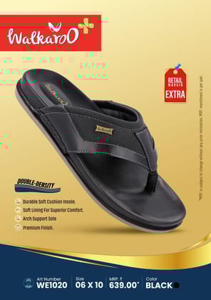 Walkaroo WE1020 Black G No 10 Mens Slipper