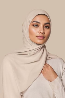 Premium Chiffon Hijab - Beige-Beige