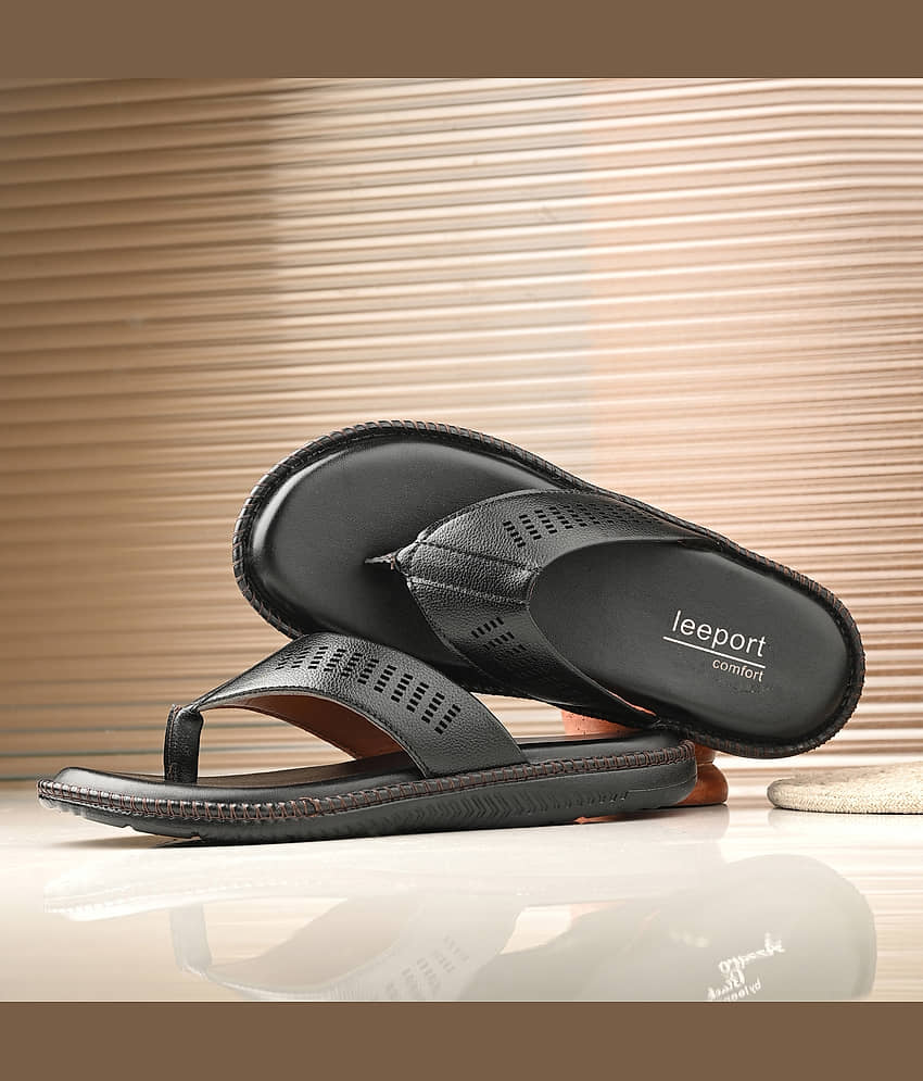 Leeport Tan Men's Thong Flip Flop