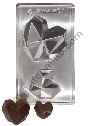 Cake Decor PVC Pinata Moulds - Diamond Heart Pinata 2 Cavity - 2 Pc Pack