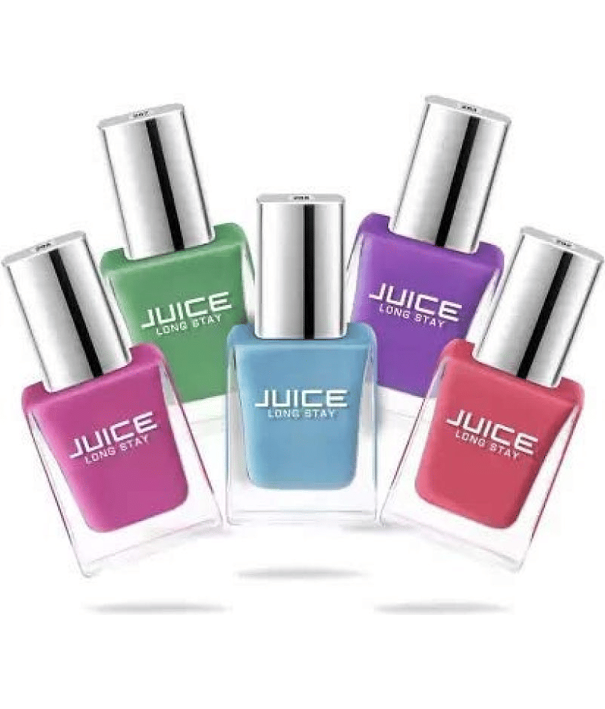 Juice Pink,Green,SkyBlue,Purple,Sunset Nail Polish 266,267,268,283,292 Multi Glossy Pack of 5 55 mL