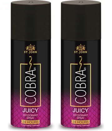ST.JOHN Cobra Juicy Long Lasting Deodorant Spray for Men 150ml Each (300ml) - Pack of 2