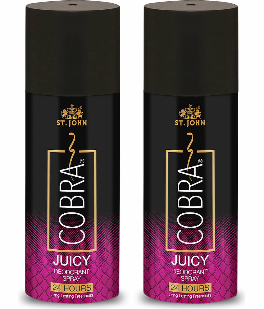 ST.JOHN Cobra Juicy Long Lasting Deodorant Spray for Men 150ml Each (300ml) - Pack of 2