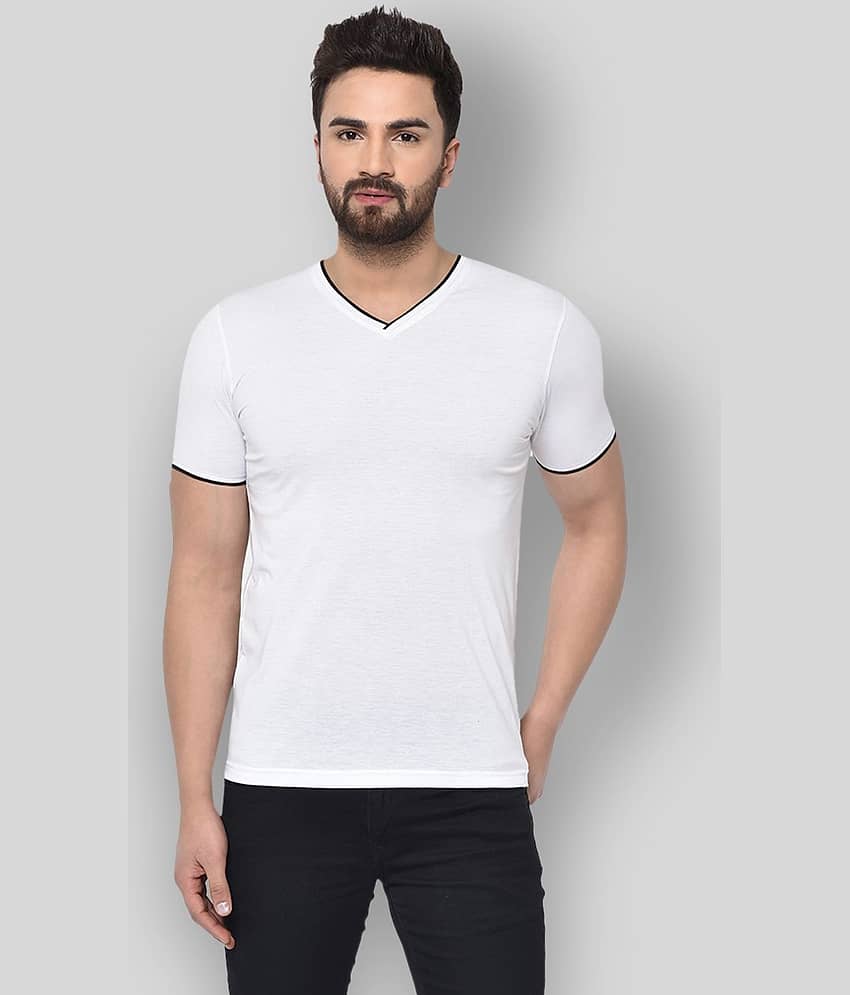 Glito Pack of 1 Cotton Blend Regular Fit Men's T-Shirt ( White )