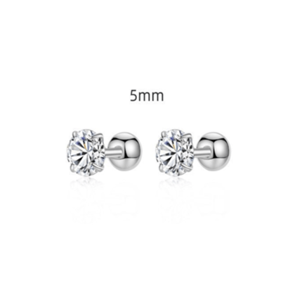 SOLITAIRE STUDS (5MM) - Fine Silver-Silver
