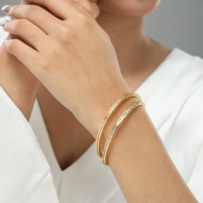 Utsav Goldplated Bangles (SET OF 2)-GOLD PLATED ALLOY / GOLDEN / 2.4