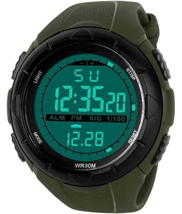 Renaissance Traders - Green PU Digital Men's Watch