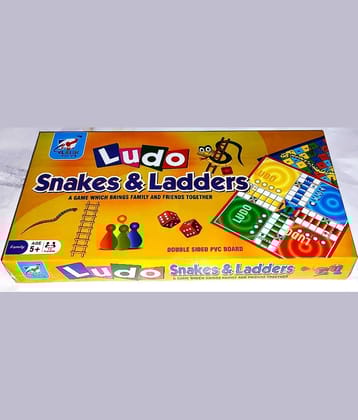 PETERS PENCE LUDO YELLOW 2 IN 1 LUDO , SNAKES & LADDERS SMART KIDS PLAY Board Game, Party Game