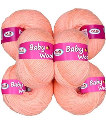 M.G ENTERPRISE 100% Acrylic Wool Baba (6 pc) Baby Wool 4 ply Wool Ball Hand Knitting Wool/Art Craft Soft Fingering Crochet Hook Yarn, Needle Knitting Yarn Thread Dyed