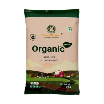 Organic Toor Dal /Arhar Dal / Split Pigeon Pea - 1Kg ( Pack of 1) I Green Blossom (Weight - 1kg) by green blossom agritech ventures private limited