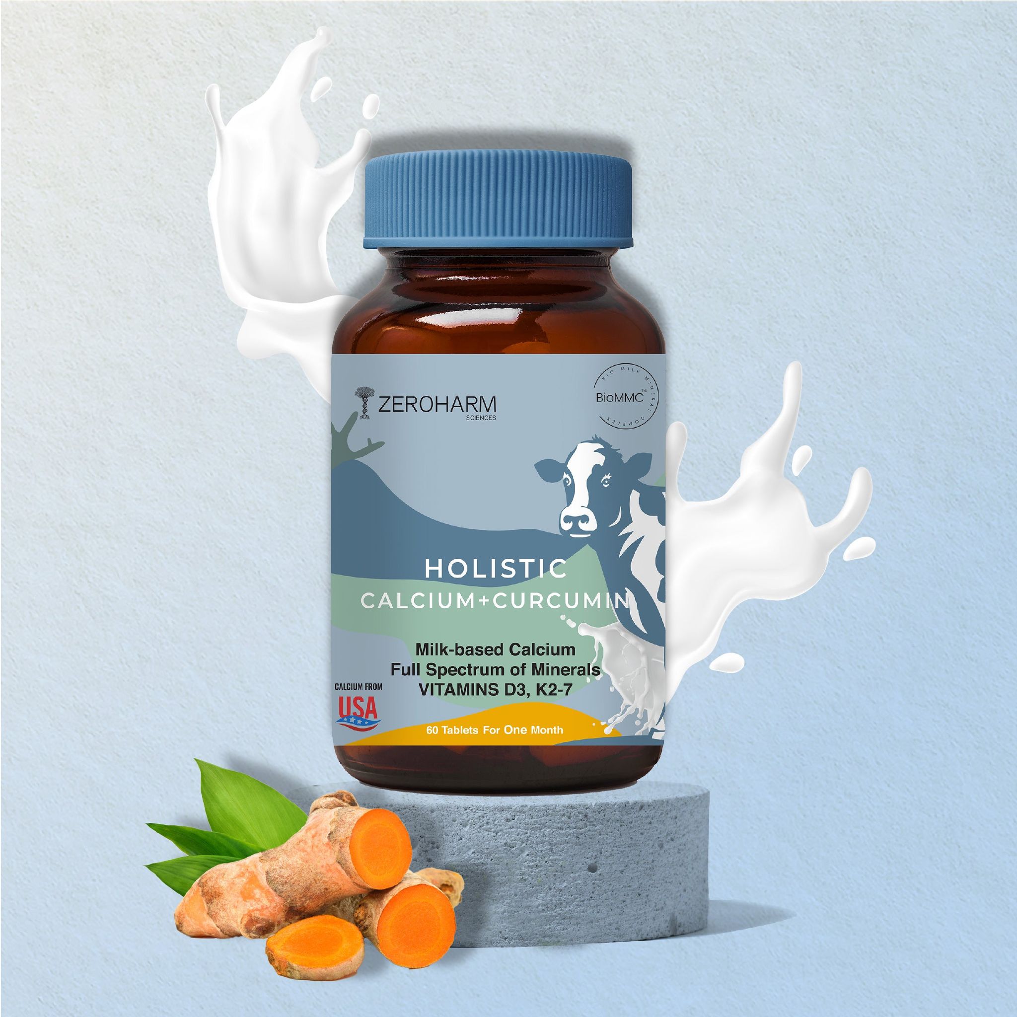 Holistic Calcium And Curcumin Supplements 60 Tablets