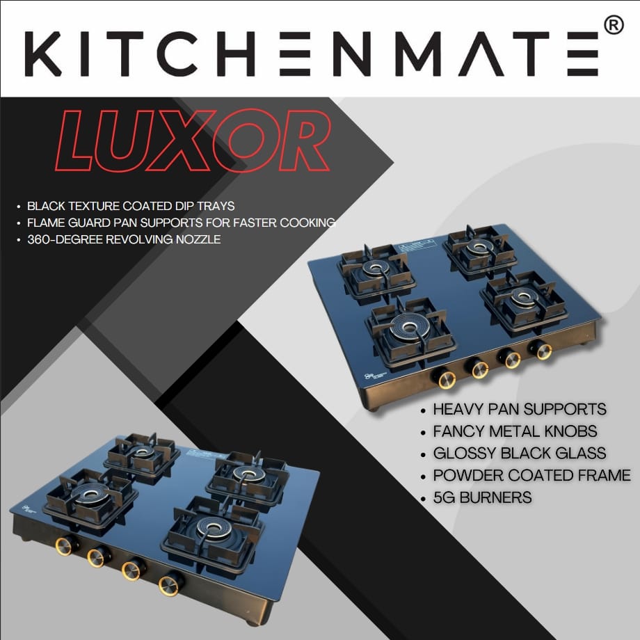 Kitchenmate Luxor Premium Glasstop Cooktop with Black Texture Excellence