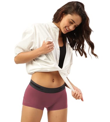 Freecultr Women's Underwear Antibacterial Micromodal Airsoft | Boy Short - Non-Itch, No Chafing, Sweat-Proof Comfort  Pack of 1-Rossini Red