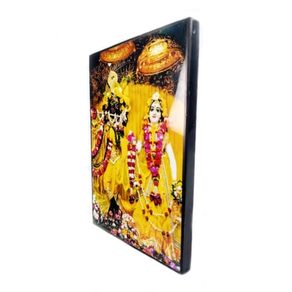 MAYAPURI Iskcon Radha Krishna Photo Framed, Religious Painting | Home Decorative (7 X 5 Inch)