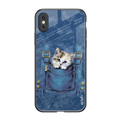 Kitty In Pocket Glass Case For iPhone XS Max