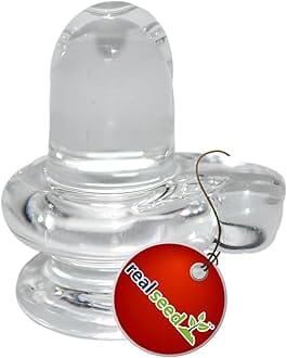 Real Seed 100% Pure Sphatik Shivling, A++ Quality Sphatik Shivlingam, Sphatik Shivling Size - 3.7 x 3.7 x 2.7 CMS, Weight - 25 Grams