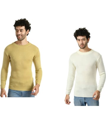 IndiWeaves Woollen Round Neck Men's Full Sleeves Pullover Sweater - Multicolor ( Pack of 2 )