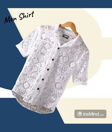 Marc Laurent Cotton Blend Regular Fit Solids Half Sleeves Men's Casual Shirt - White ( Pack of 1 )