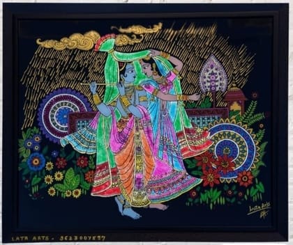 Radha Krishna In Rain Painting Radha Krishna In Rain Painting