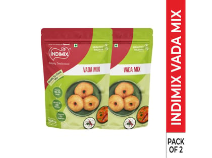 INDIMIX Instant Ready to Cook Vada Mix, Ready In 3 Steps, Healthy & Tasty 500g - Pack of 2
