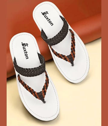 Buxton White Men's Thong Flip Flop