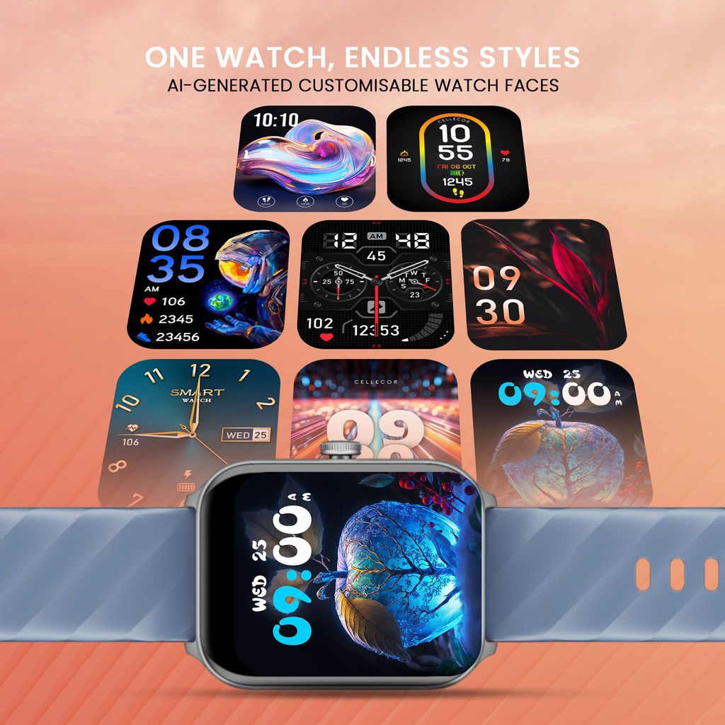 CELLECOR E5 Connect 2.01" IPS HD Display | 700 NITS | BT-Calling | AOD | IP67 | BT v5.4| Smartwatch