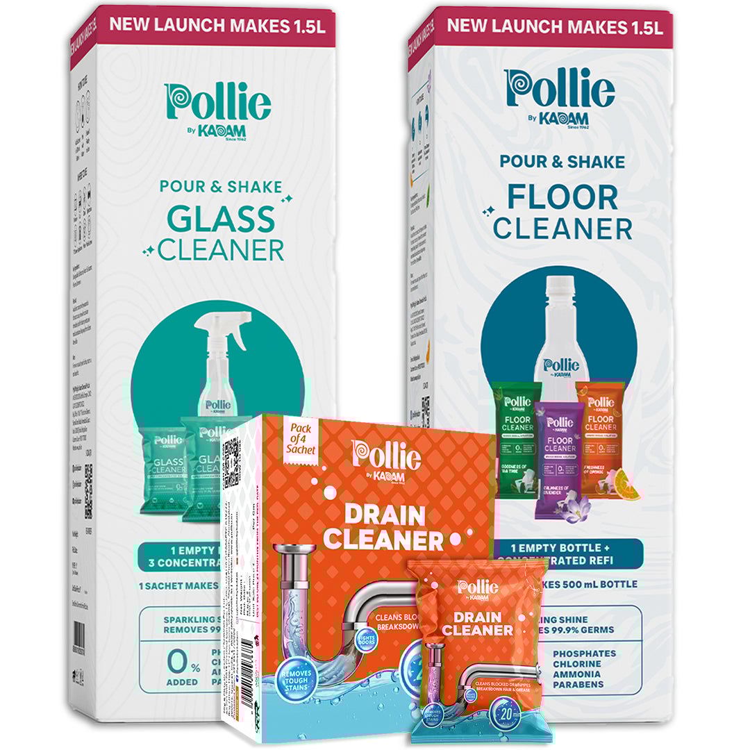 Pollie Combo 1: Floor Cleaner | Glass Cleaner | Drain Cleaner