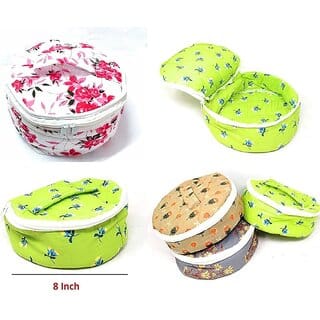 Cotton Round zipper Roti Cover (Multicolour pack of 1 )