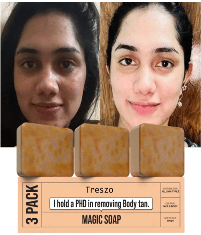 Treszo Beauty Gharr Magic Soap for tan removal Soap for All Skin Type ( Pack of 3 )