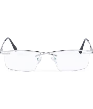 Redex Silver Rectangular Eyeglass Frame ( Pack of 1 )
