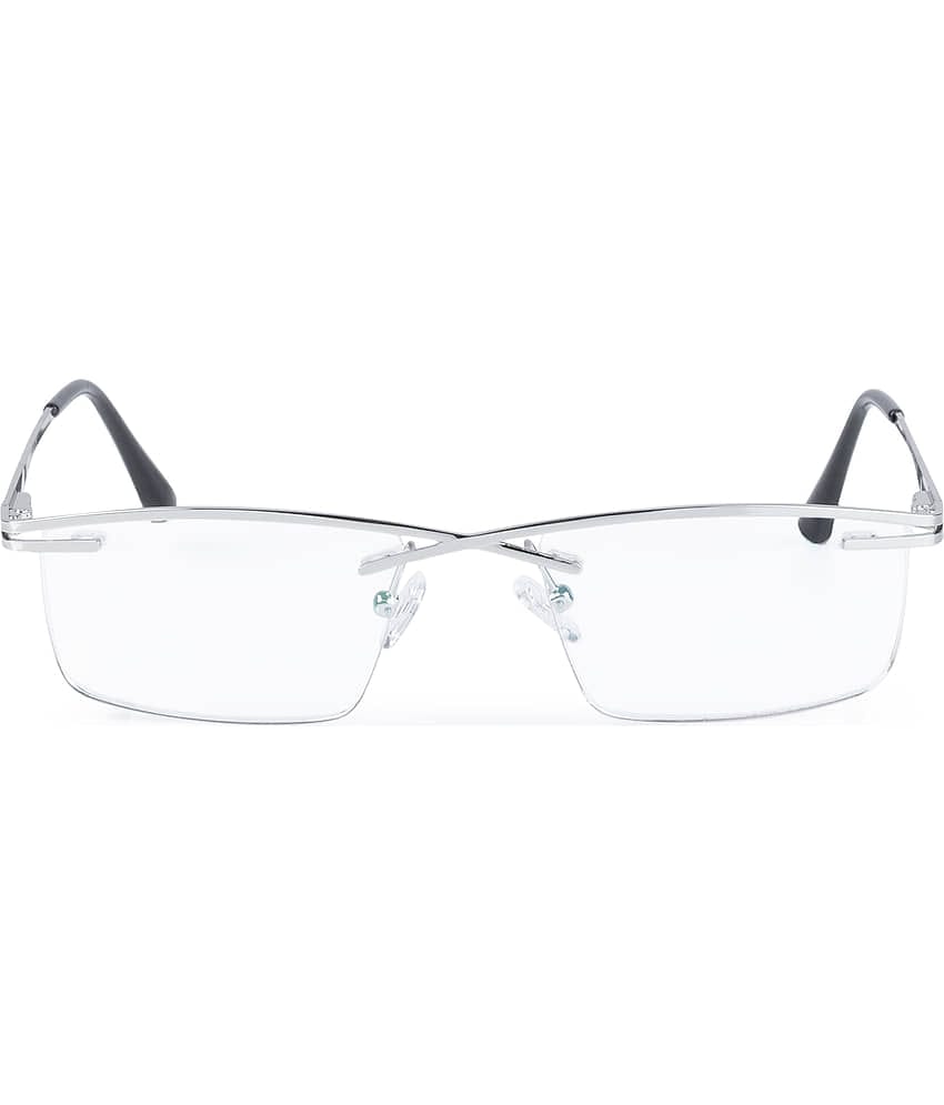 Redex Silver Rectangular Eyeglass Frame ( Pack of 1 )