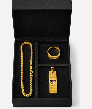 Fadiso Fashion Gold Plated Chains Combo ( Set of 3 )