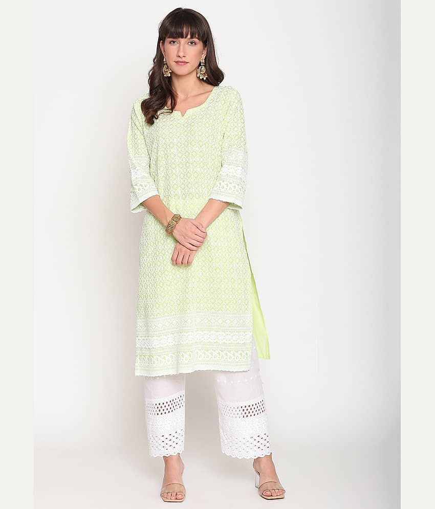 Queenley - Brown Cotton Women's Straight Kurti ( Pack of 1 )