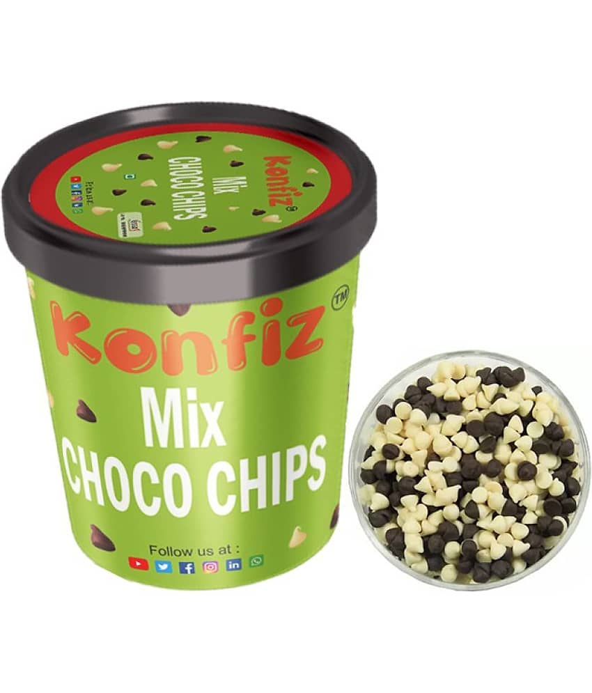 KONFIZ Dark & White Choco Chips Dark Chocolate 100 g