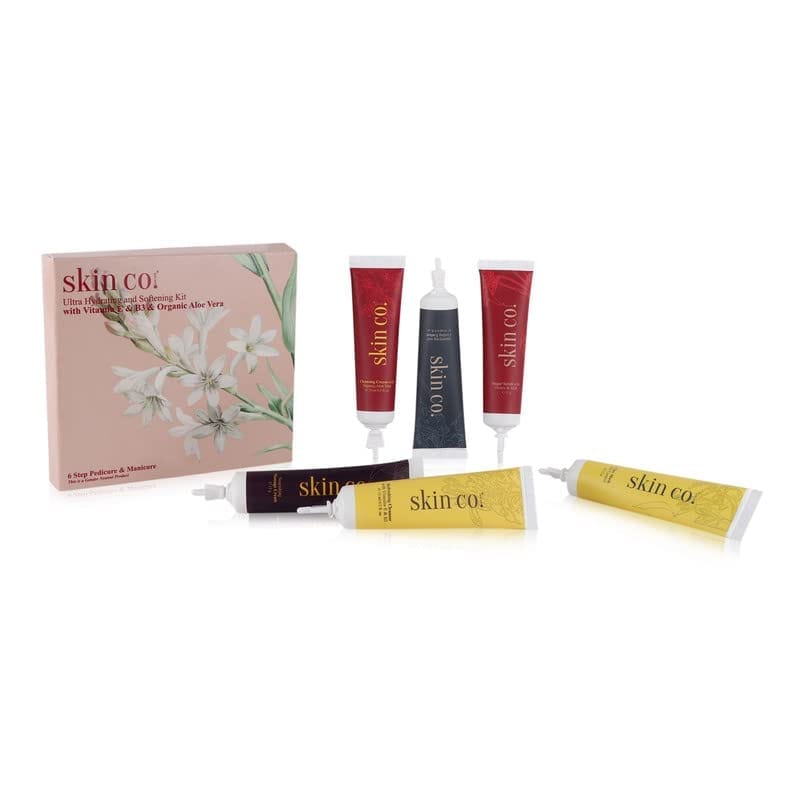Skin Co Ultra Hydrating and Softning Pedicure Manicure for Women with Vitamin E & B3, Aloe vera | Hand & Foot Home Care Spa Kit | All Skin Types, 50g+10ml