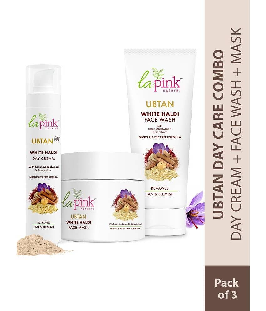 La Pink Ubtan  2 Times Use Facial Kit For All Skin Type Saffron 100ml, 100g, 50g ( Pack of 3 )