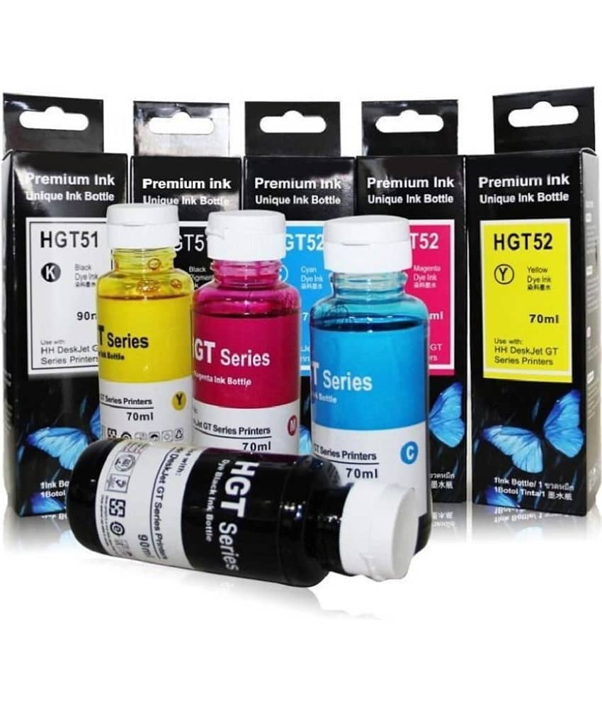 zokio GT5152 For H_P 410 Multicolor Pack of 4 Cartridge for Refill ink for GT51/GT52 - GT5810,GT5820, 310,315,319,410,415,419 Tank Wireless