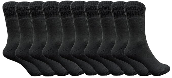 VOICI France Mens Premium Formal Socks calf length Indian army green Color Free Size thick Cotton Towel Fabric- 10