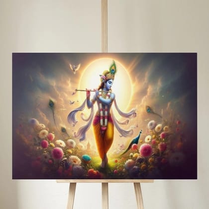 Krishna Playing Flute Sunrise 18X24
