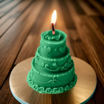 Organic Soy Wax Cake Shape Designer Candle for Decoration | Scented Aromatic Fragrance | Smoke-Free Birthday Cake Candle