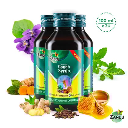 Zandu Ayurvedic Cough Syrup for Relief from Dry Wet  Allergic Cough Pack of 3-Zandu Ayurvedic Cough Syrup for Relief from Dry, Wet & Allergic Cough (Pack of 3) - 100ml x 3 U