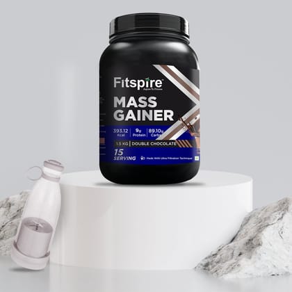 Fitspire Mass Gainer Double Chocolate (1.5 Kg) & Portable Juicer
