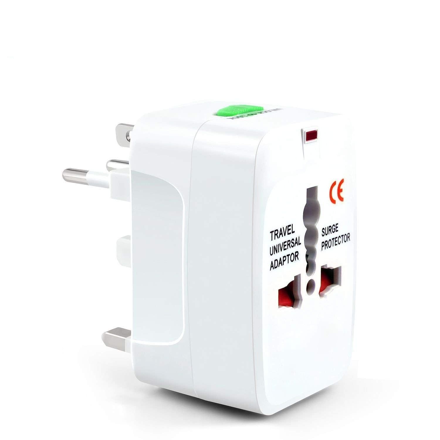 Universal World Wide Travel Adapter Plug, Power/Charger Adapter Plug, EU | AU | UK | US | CN | JP | HK Euro 2022 Surge Protector(White)