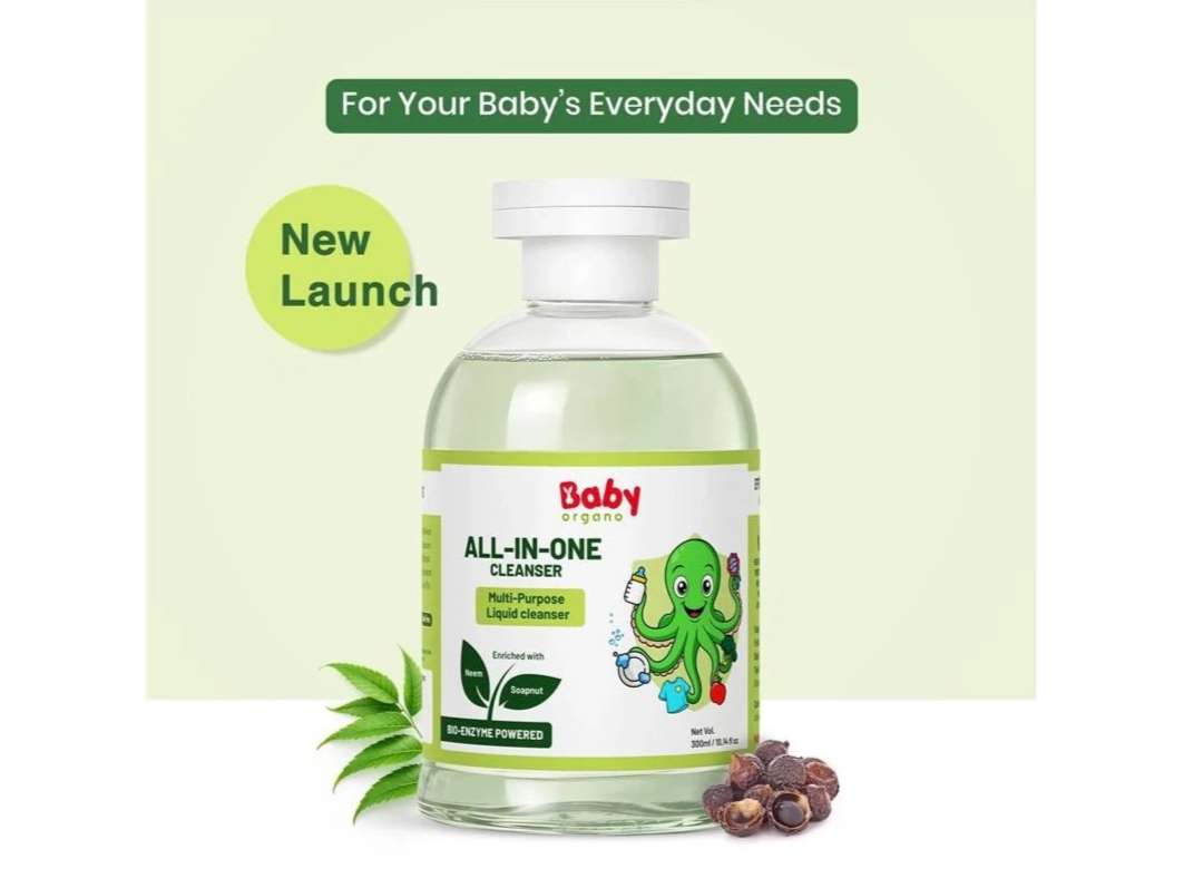 Baby Organo All-in-One Baby Bottle & Veg Cleanser 300ml | Removes 99% Germs & Pesticides | Neem Reetha Bio-Enzymes | Safe Baby Cleaner (0+ Months)