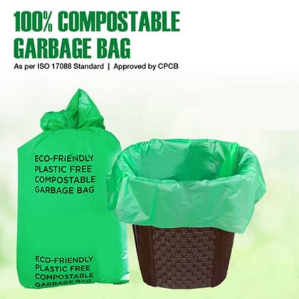 Enviclean Compostable Garbage Bag (100 kg) | Green Plain Finish | Heavy Duty Waste Management