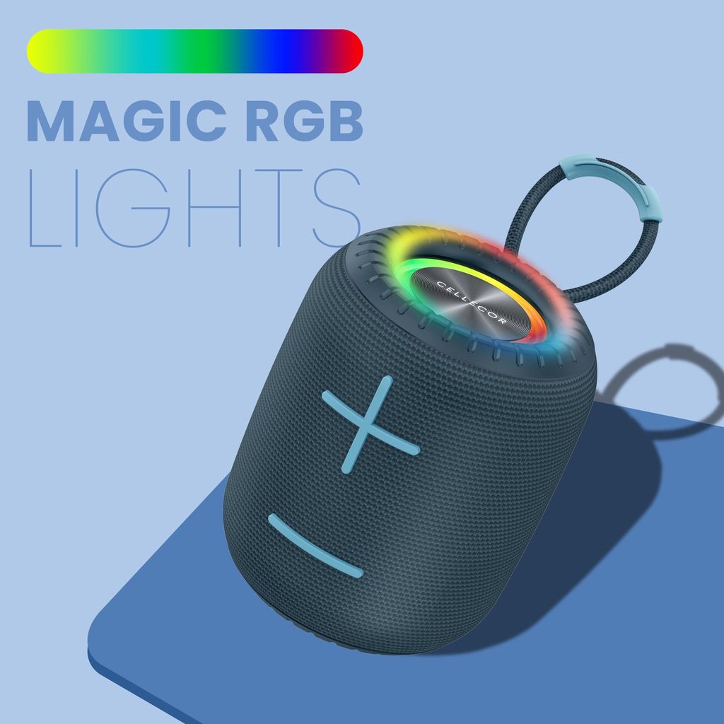 CELLECOR BT-703 6W Mini Portable Wireless Speaker | 6 Hour Playtime | 5.0V | Bluetooth Speaker with RGB Light - Blue