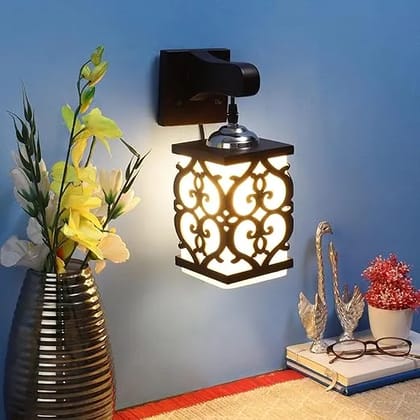 ELIANTE Wood Wall Light Black Wall Lamp for Living Room, Bedroom, | 3 Years Warranty | Free - LED LAMP