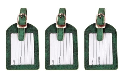 Sukeshcraft Luggage Tags Suitcase Tag Travel Bag Labels (Bottle Green)